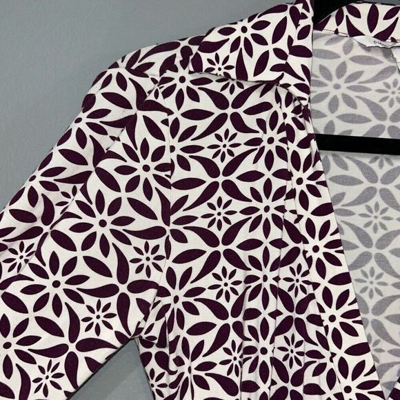 Diane Von Furstenberg DVF Julian Two wrap Moroccan purple white dress size 2 - Picture 4 of 11